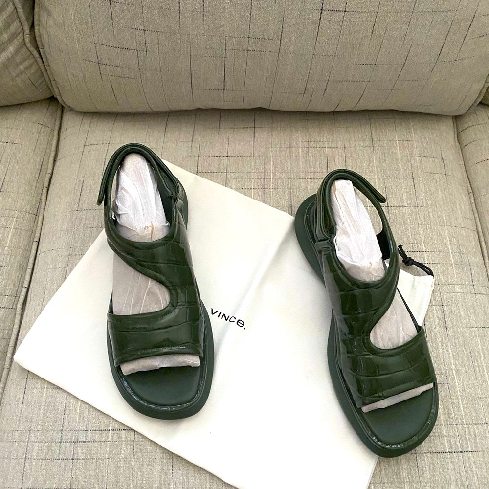Vince Dark Green Women's Sandals - Picture 13 of 13